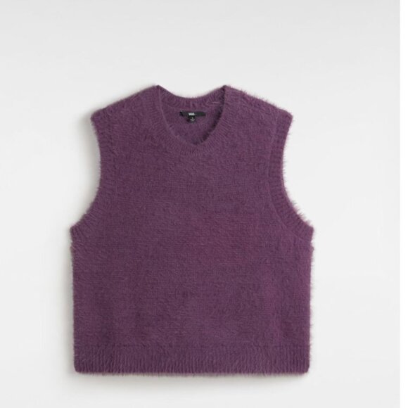 NWT VANS  Roger Sweater Vest In Plum Fuzzy Large - Picture 7 of 12